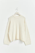 Boxy knitted sweater - Blanc