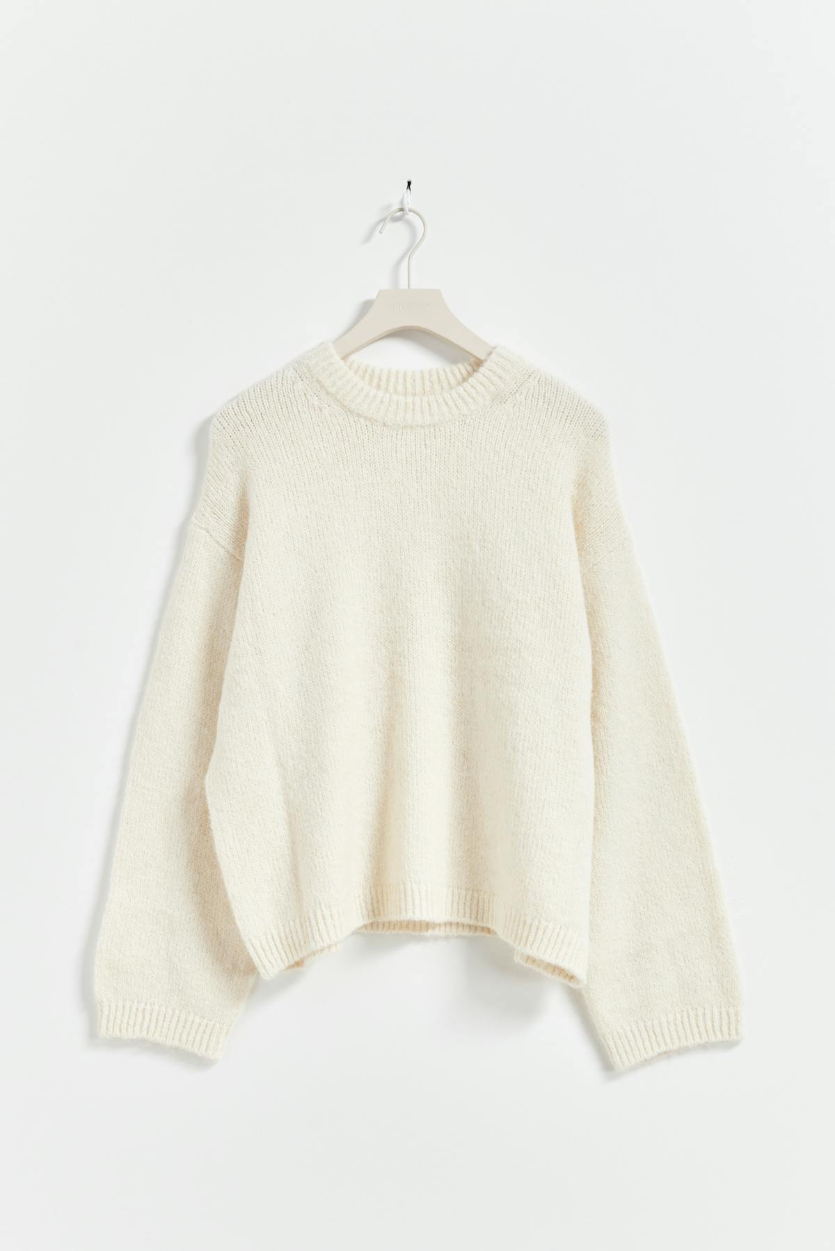 Boxy knitted sweater - Blanc