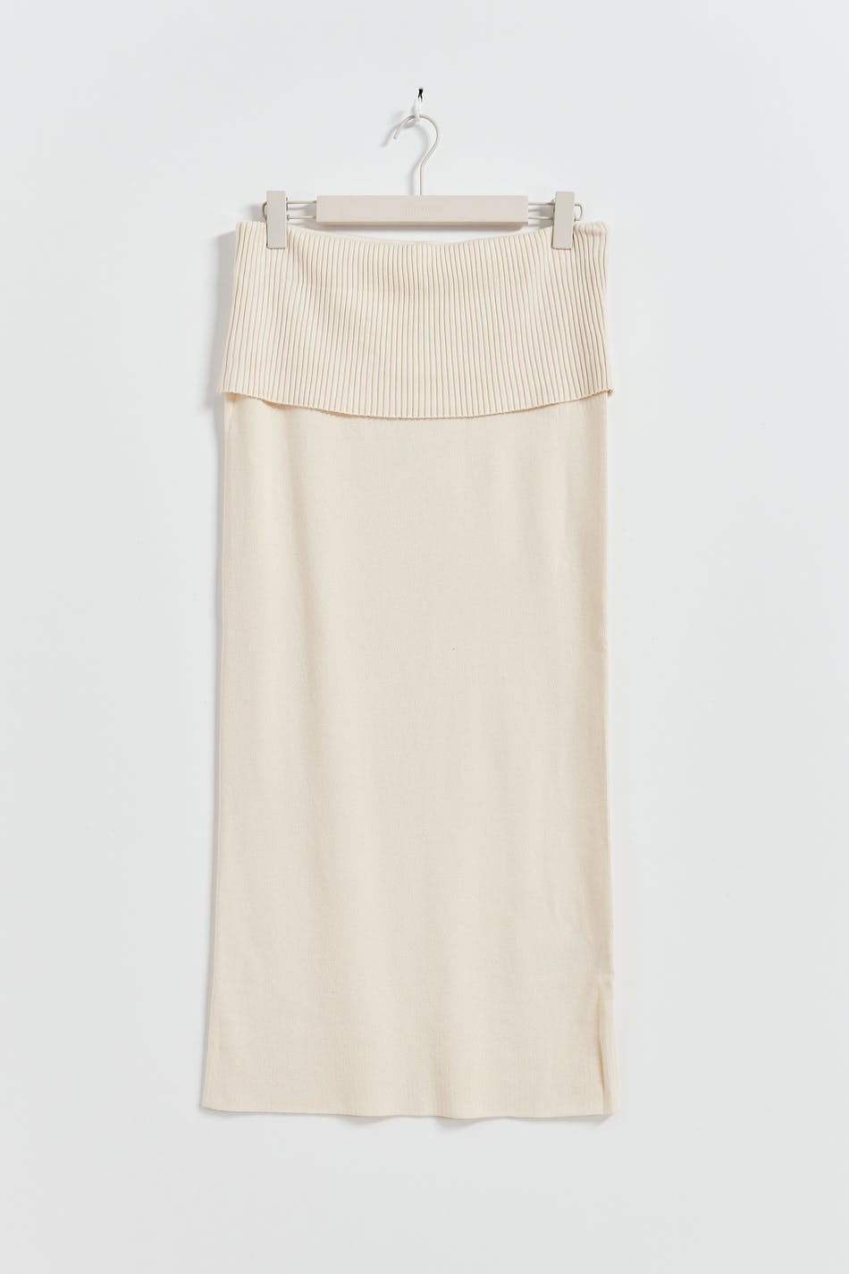 Knitted folded down skirt - Gardenia
