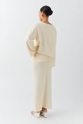 Knitted folded down skirt - Gardenia