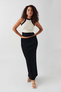 Knitted folded down skirt - Gardenia