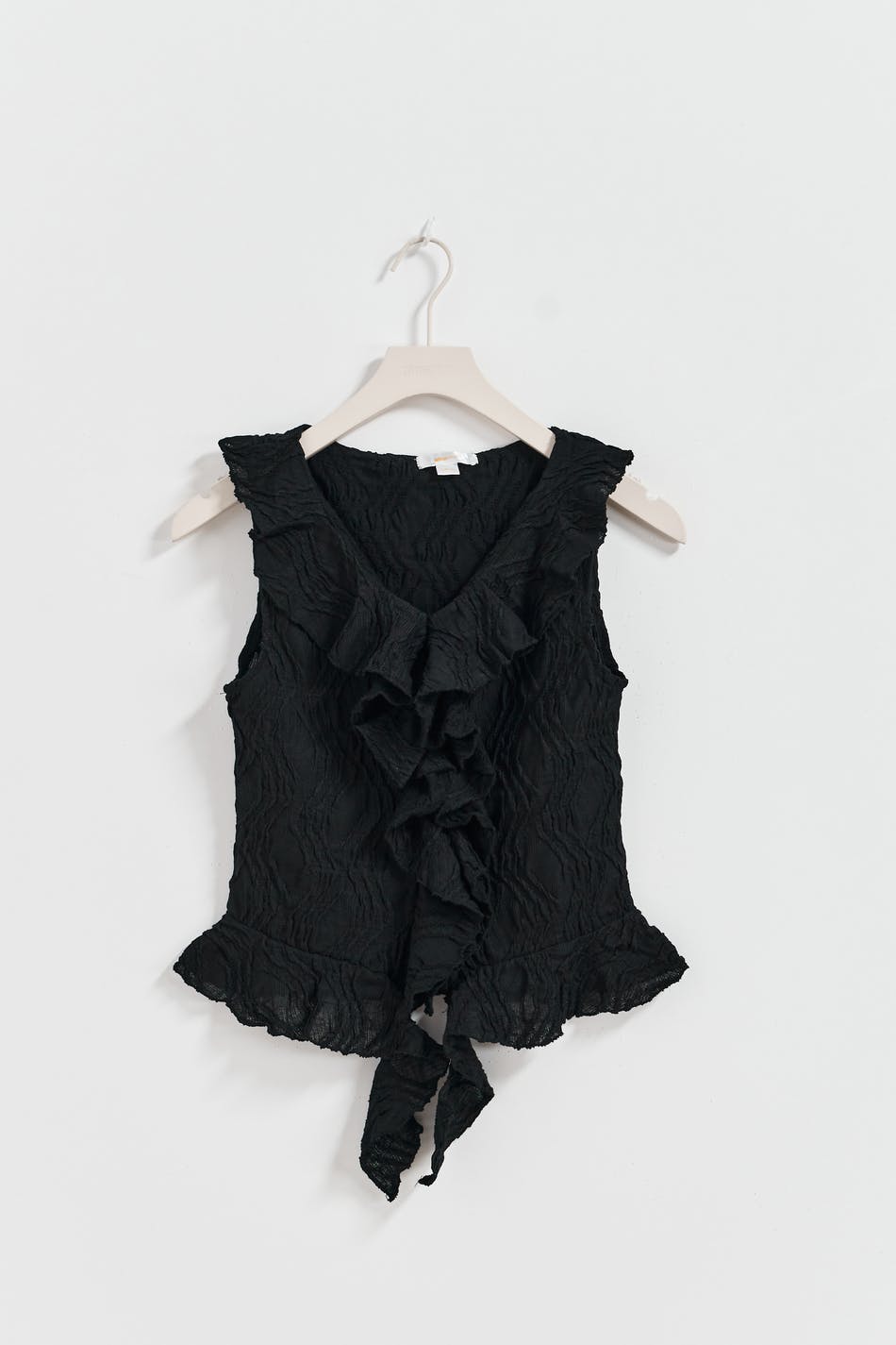 Y textured top - Noir