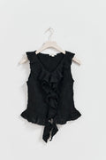 Y textured top - Noir