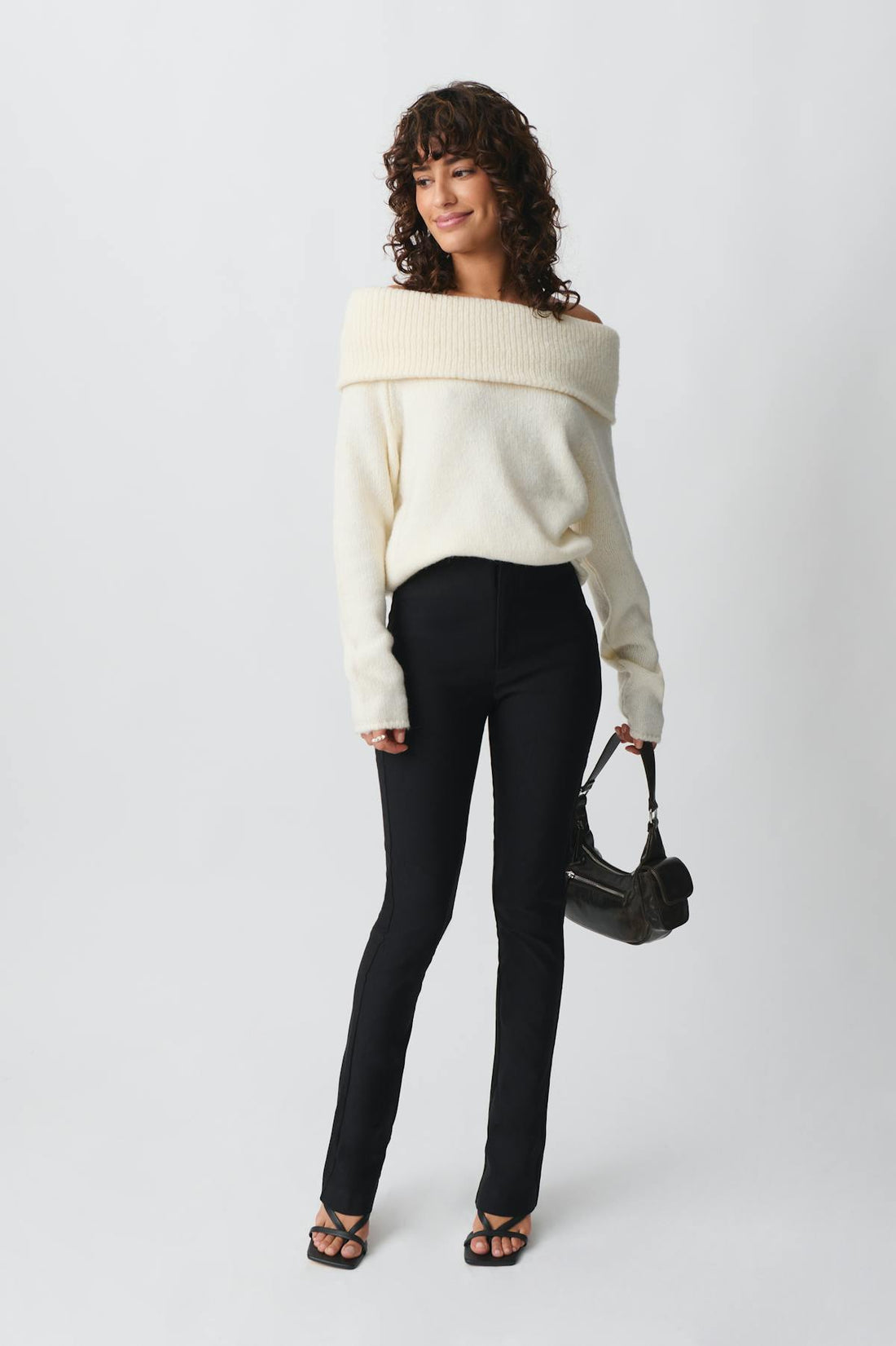 High waist slim trousers - Noir