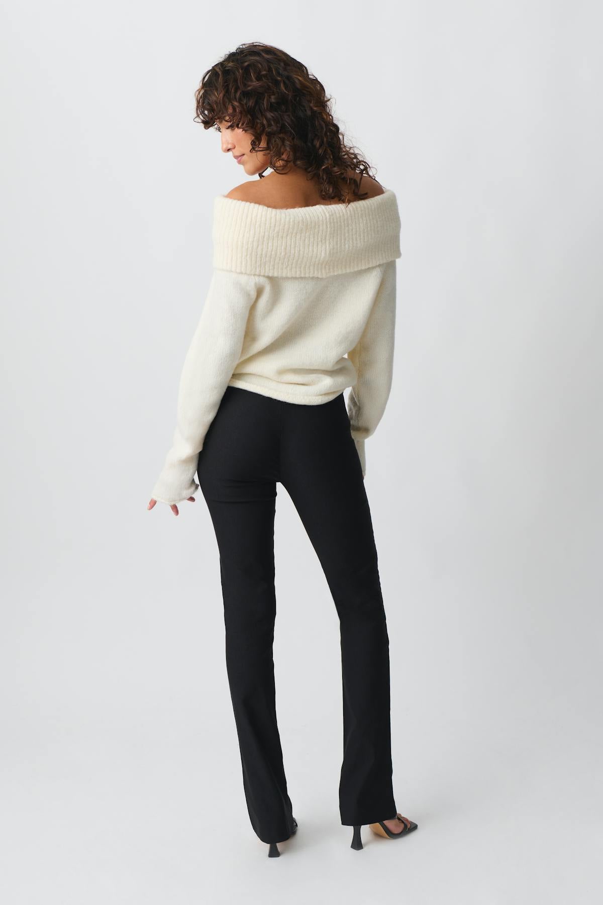High waist slim trousers - Noir