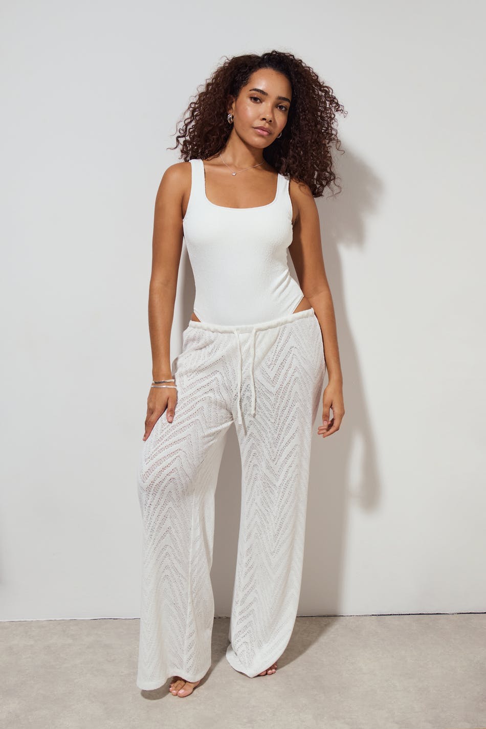 Crochet trousers - Blanc cassé