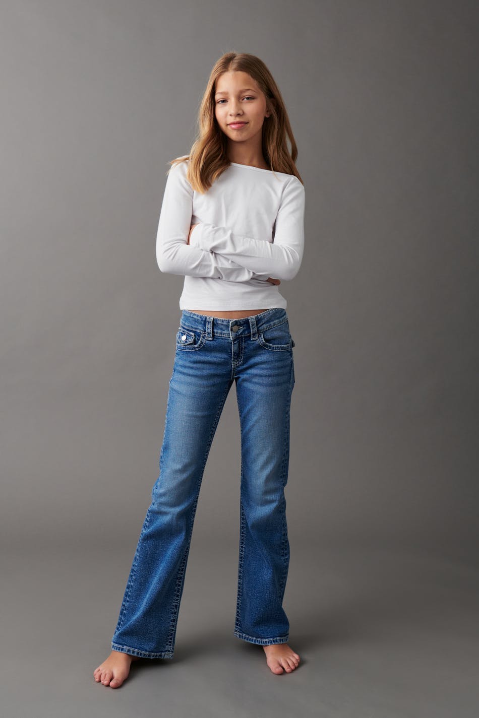 Sequins flare jeans - Mid blue