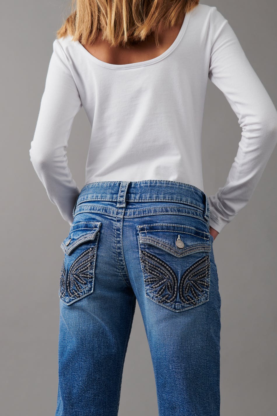 Sequins flare jeans - Mid blue