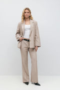 Relaxed bootcut trousers - Navy pinstripe