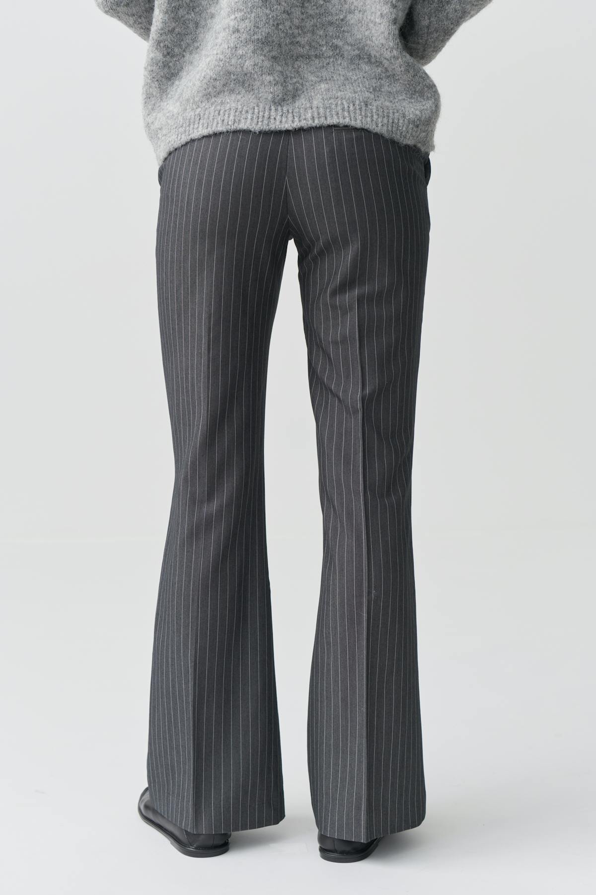 Relaxed bootcut trousers - Navy pinstripe