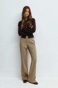 Relaxed bootcut trousers - Navy pinstripe