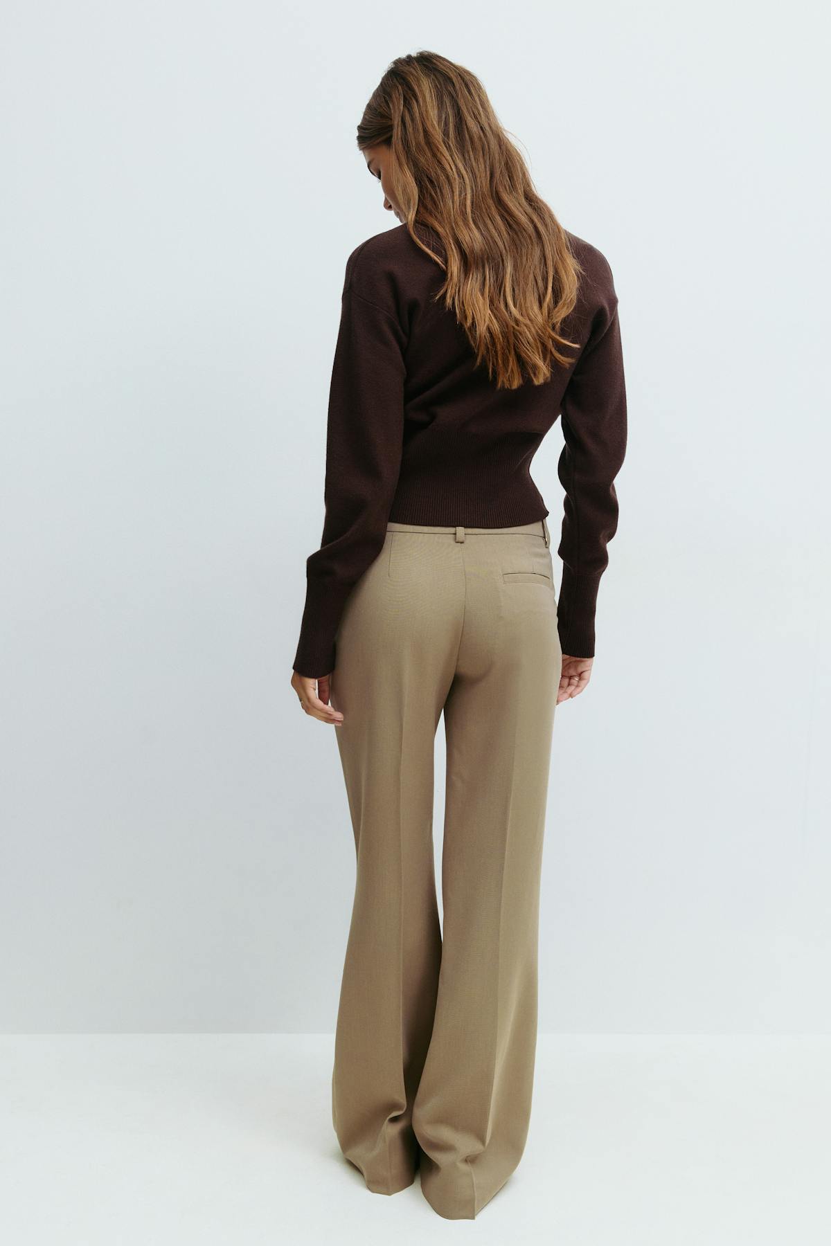 Relaxed bootcut trousers - Marron