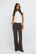 Relaxed bootcut trousers - Marron