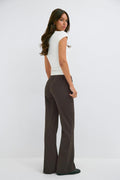 Relaxed bootcut trousers - Grey stripe