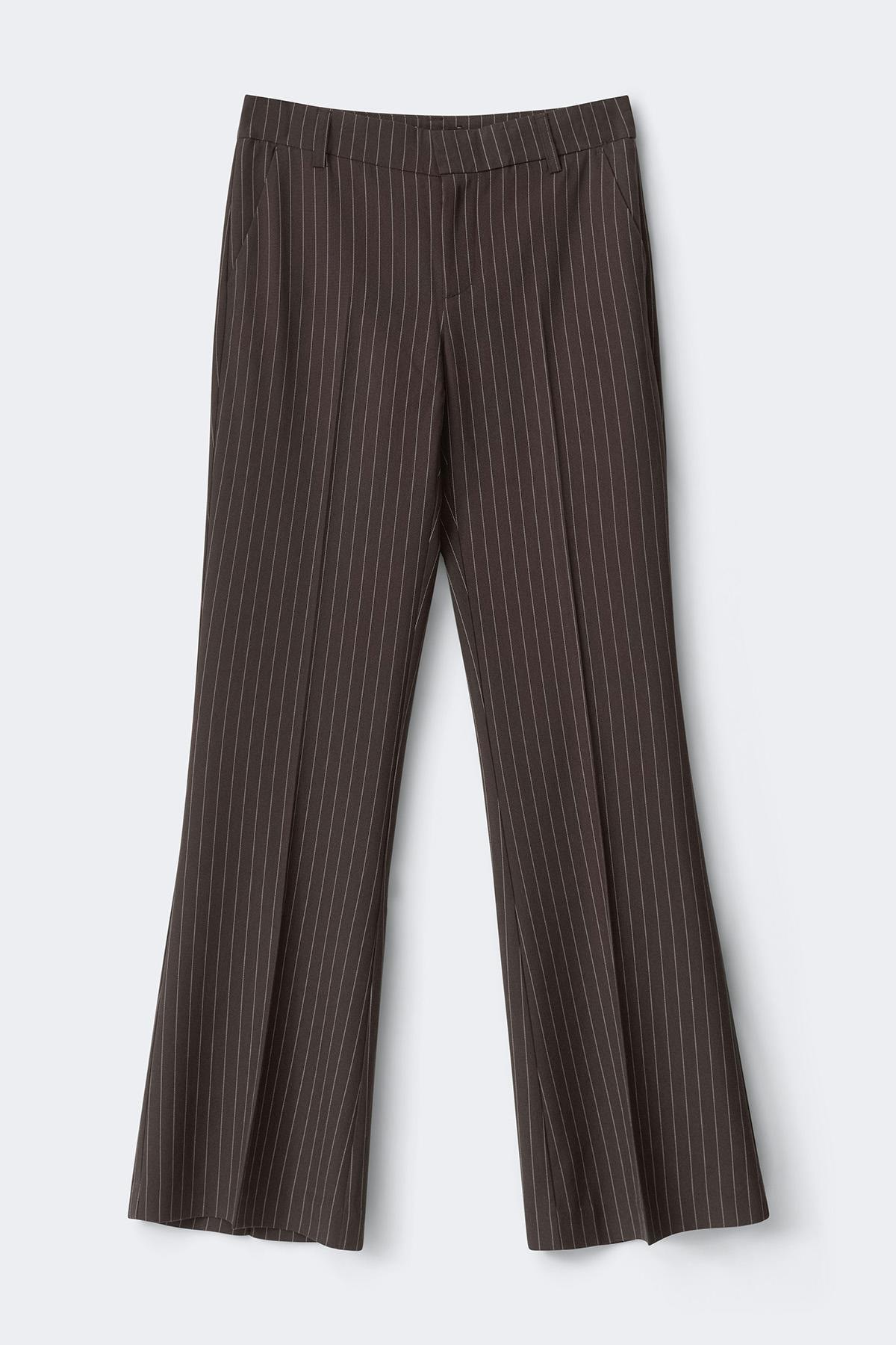 Relaxed bootcut trousers - Grey stripe