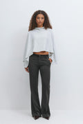 Relaxed bootcut trousers - Grey stripe