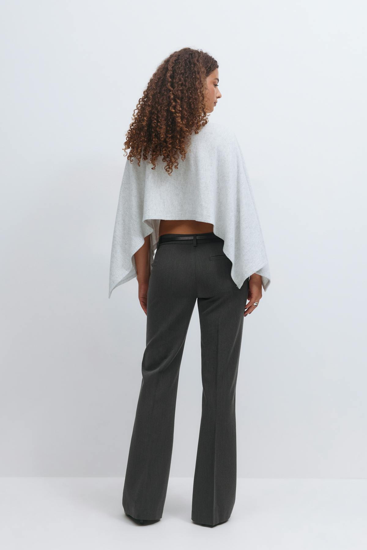 Relaxed bootcut trousers - Grey stripe