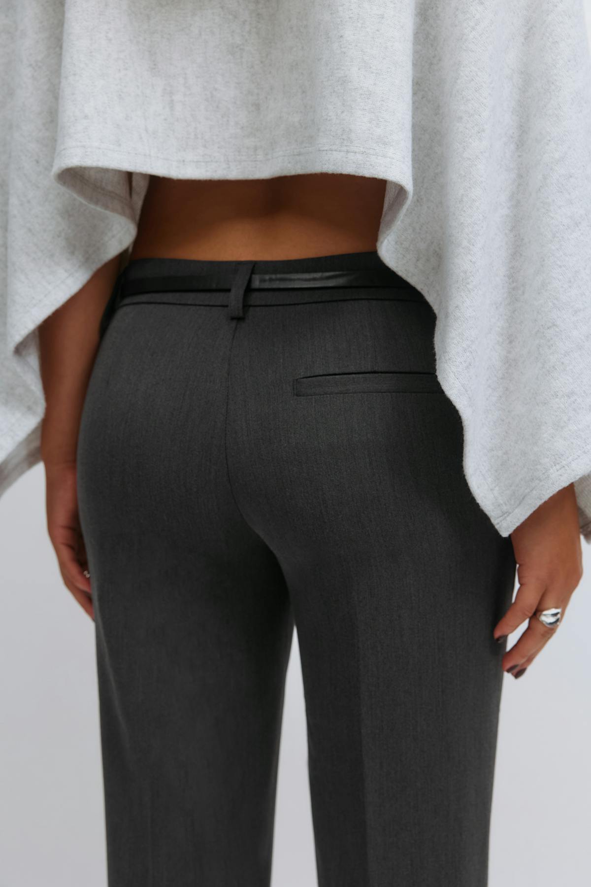 Relaxed bootcut trousers - Grey stripe