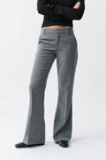 Relaxed bootcut trousers - Grey melange