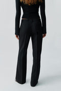 Relaxed bootcut trousers - Grey melange