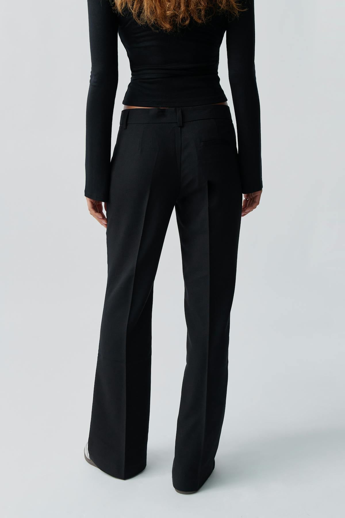 Relaxed bootcut trousers - Grey melange