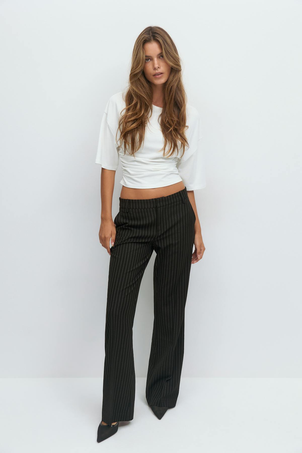 Relaxed bootcut trousers - Marron