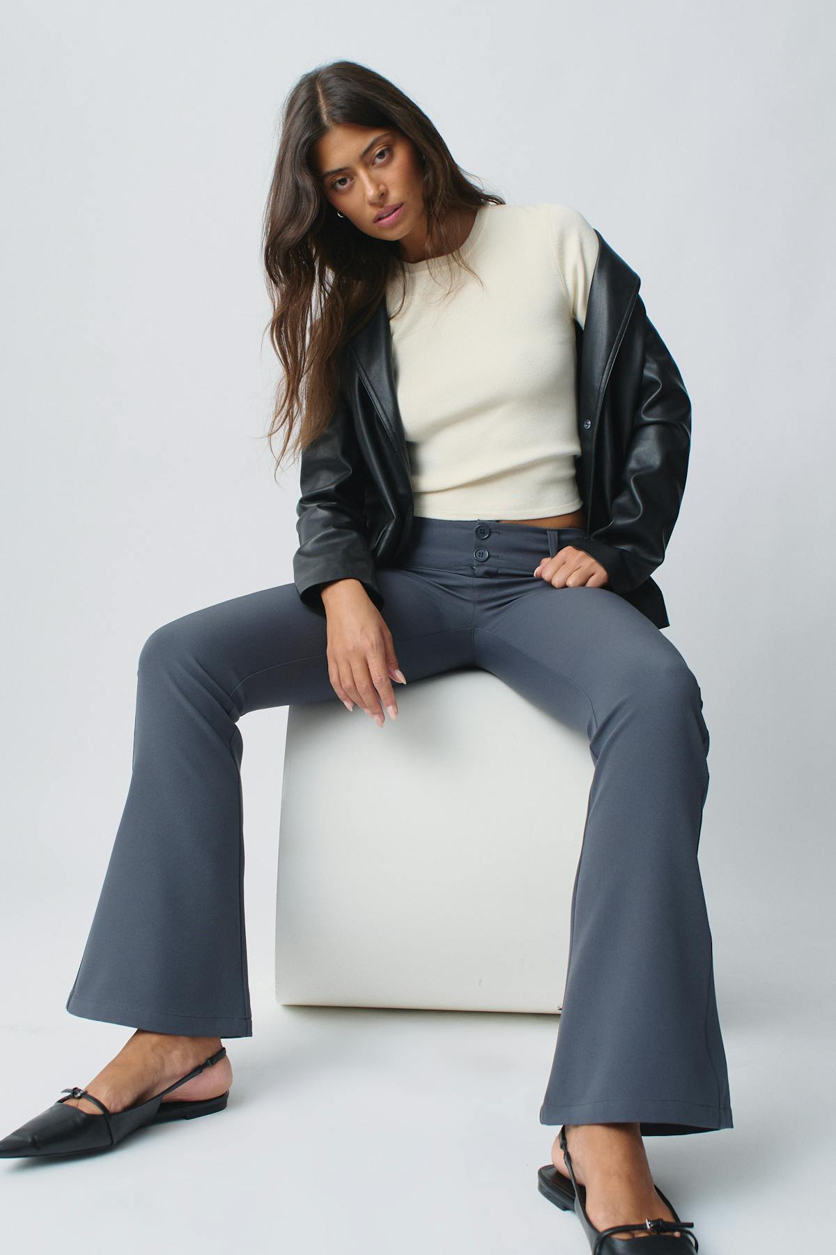 Y2k bootcut trousers - Plaza taupe