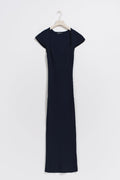 Knitted midi dress - Navy blazer