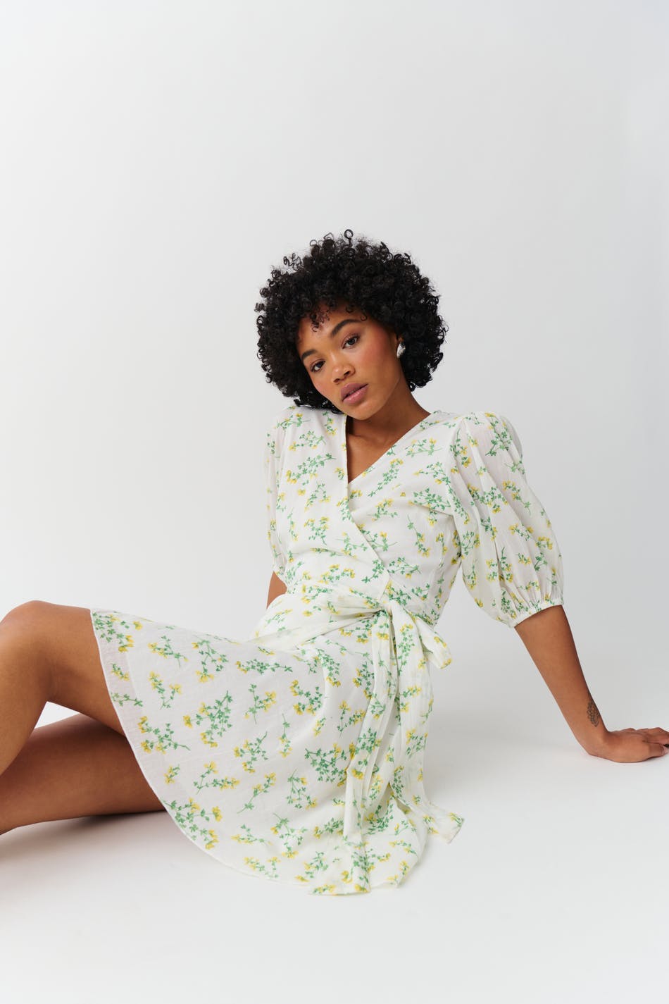 Mini wrap dress - Butter flower