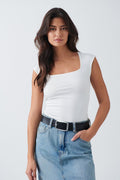 Soft touch tight top - Blanc cassé