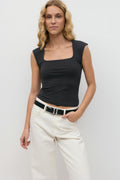 Soft touch tight top - Noir