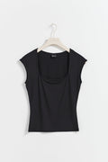 Soft touch tight top - Noir