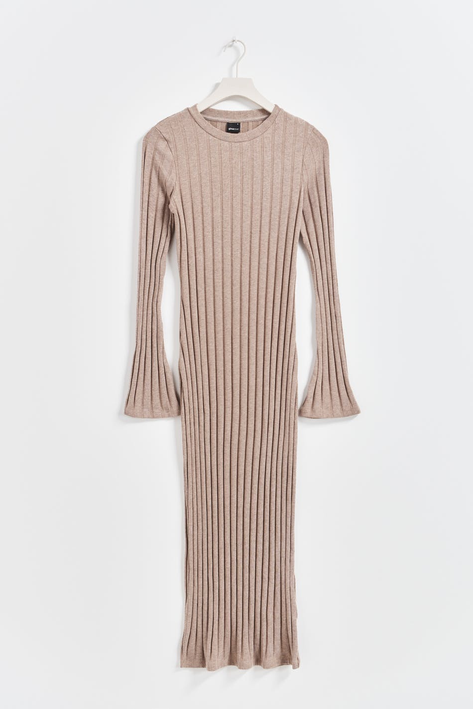rib dress - Beige melange
