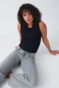 Soft touch boatneck top - Pumice stone