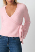 knitted wrap cardigan - Pale lilac