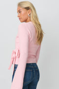 knitted wrap cardigan - Pale lilac