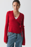 knitted wrap cardigan - Pale lilac