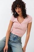 crochet knitted top - Pale lilac