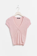 crochet knitted top - Pale lilac