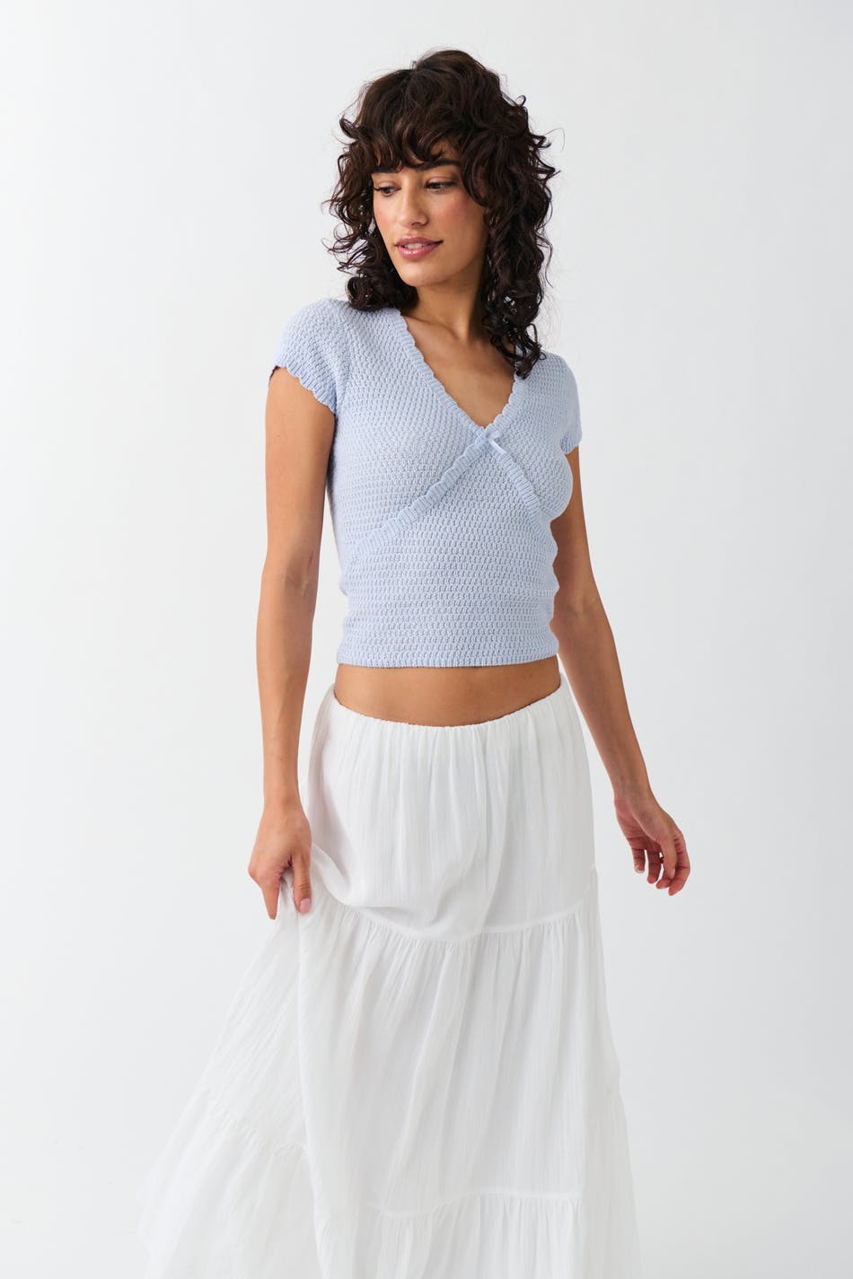 crochet knitted top - Heather
