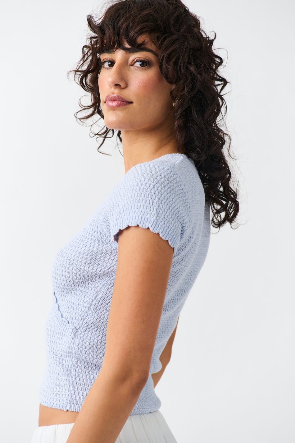 crochet knitted top - Heather