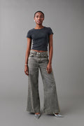Wedge wide jeans - Tinted black