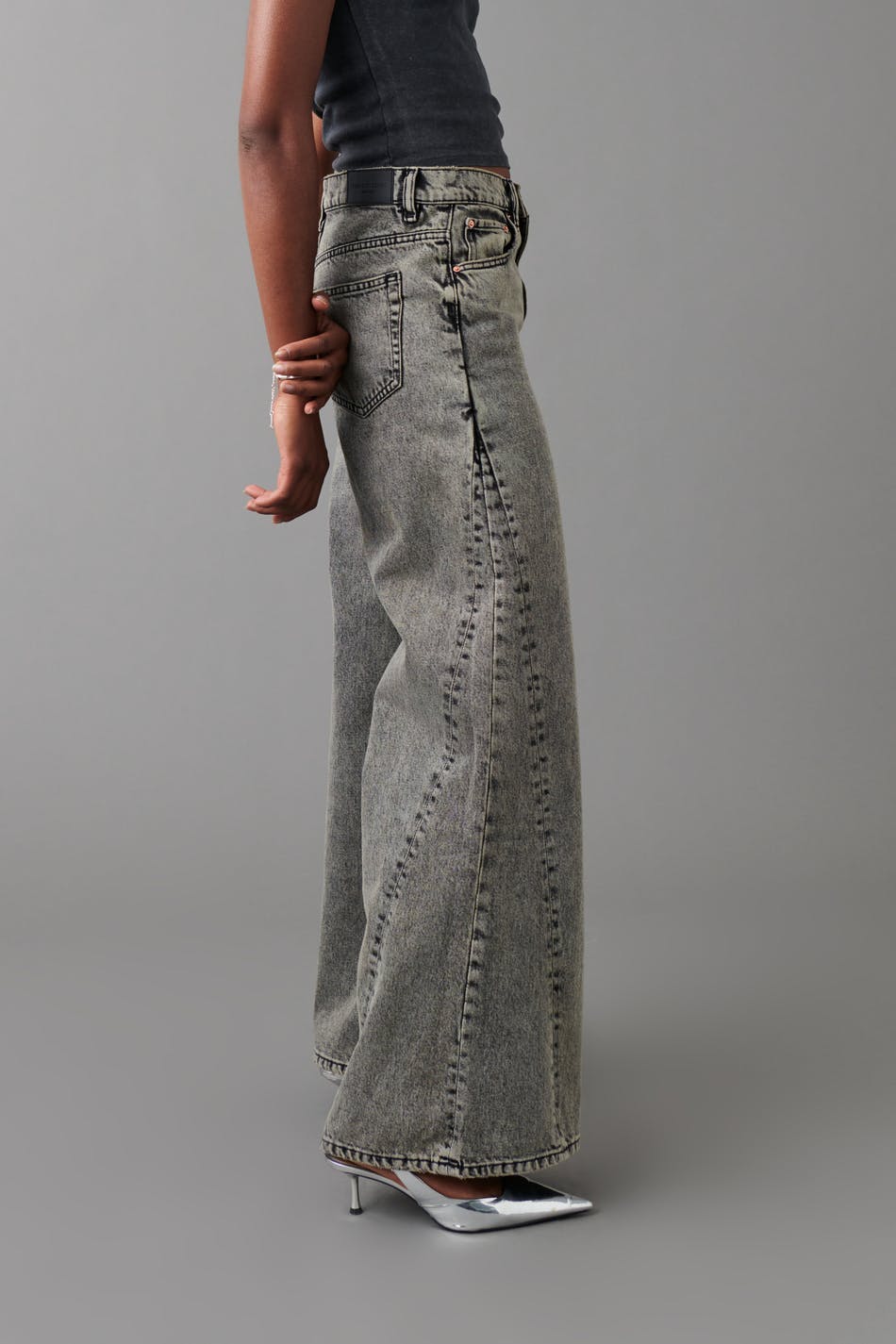 Wedge wide jeans - Tinted black