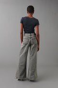 Wedge wide jeans - Tinted black