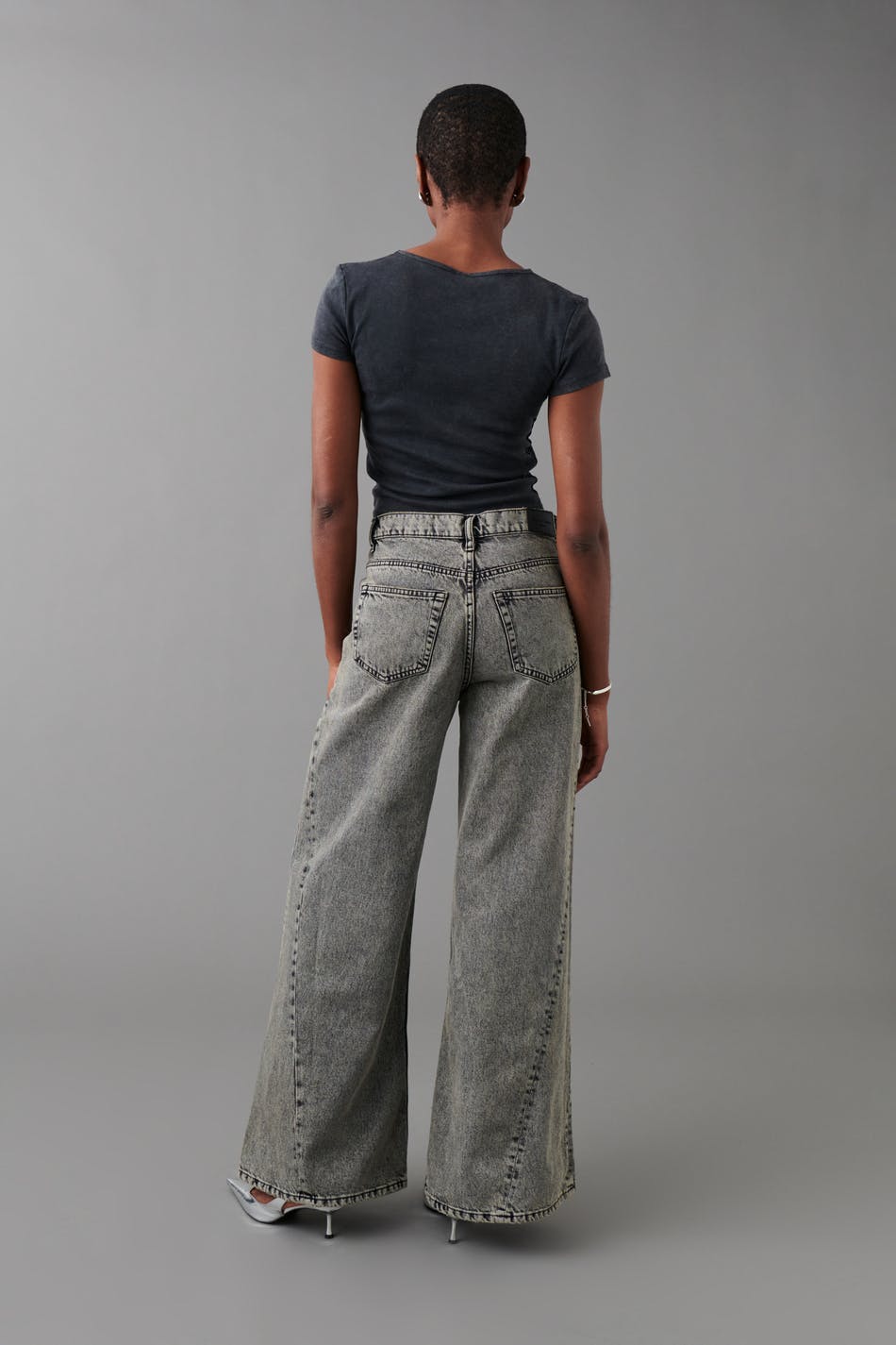 Wedge wide jeans - Tinted black