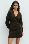 knitted button down dress - Whitecap gray