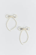 2-pack pearl bow hair clip - Blanc