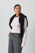 soft touch crew neck top - Black iris