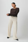 soft touch crew neck top - Stone