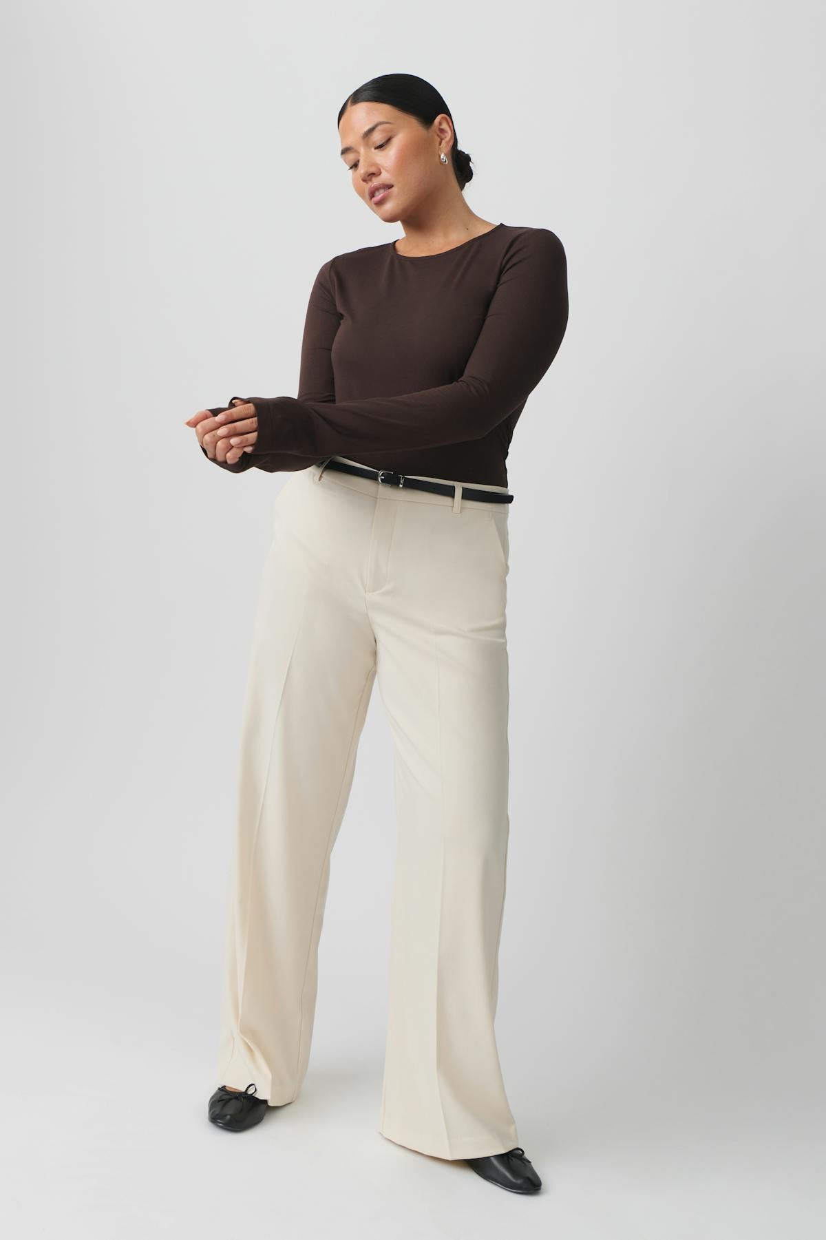 soft touch crew neck top - Stone